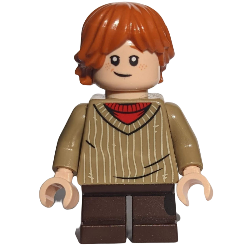 Lego Ron Weasley, Dark Tan Sweater with Stripes, Short Legs