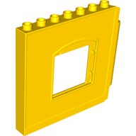 Lego Duplo Building Wall 1 x 8 x 6 with Window Opening, Hinge on Right / Yellow