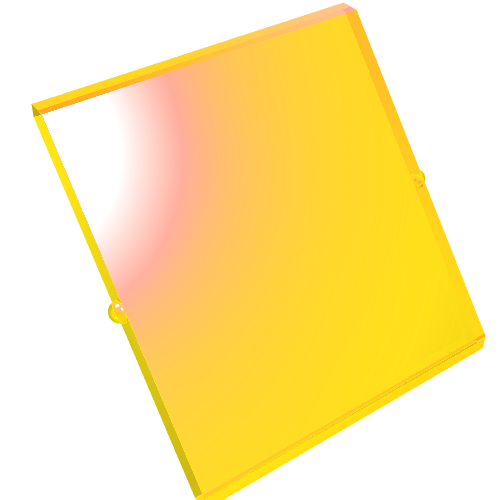 Lego Glass for Window 4 x 4 x 3 Roof / Trans-Yellow