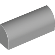Lego Brick Curved 1 x 4 x 1 1/3 No Studs / Light Bluish Gray