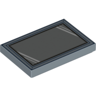 Lego Tile 2 x 3 with Mirror Print / Sand Blue