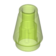 Lego Cone 1 x 1 [Top Groove] / Trans-Bright Green
