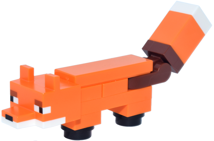 Lego Minecraft Fox, Molded White Face (2 Plate 1 x 1 in Body) - Brick Built