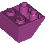 Lego Brick Sloped Inverted 45° 2 x 2 [Ovoid Bottom Pin, Bar-sized Stud Holes] / Magenta