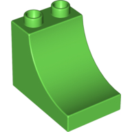 Lego Duplo Brick 2 x 3 x 2 with Curve / Bright Green