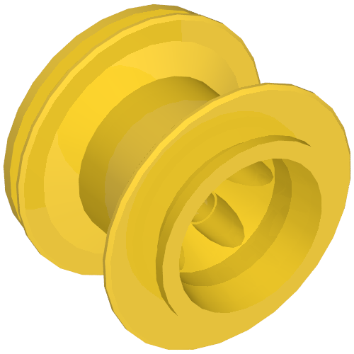 Lego Wheel 43.2 x 28 Balloon Small with + Shape Axle Hole / Yellow