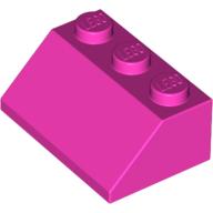 Lego Brick Sloped 45° 2 x 3 / Dark Pink