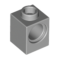Lego Technic Brick 1 x 1 with Pin Hole / Light Bluish Gray