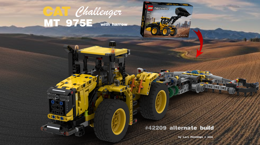 Lego 42209 Cat Challenger MT 975E with harrow