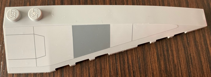 Lego Wedge 10 x 3 Right with SW Imperial Assault Carrier Hull Plates Pattern (Sticker) - Set 75106 / Light Bluish Gray