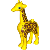 Lego Duplo Animal Giraffe Adult, New Style, Round Eyes / Yellow
