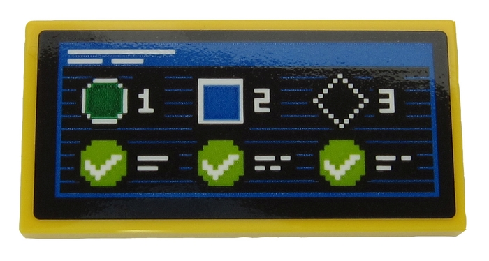 Lego Tile 2 x 4 with Screen with Ski Slope Rating Pattern (Sticker) - Set 60203