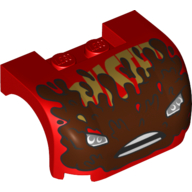 Lego Vehicle Body, Wheel Arch / Mudguard 3 x 4 x 1 2/3 Curved with Front with Headlights, Mud Print (10744-1)