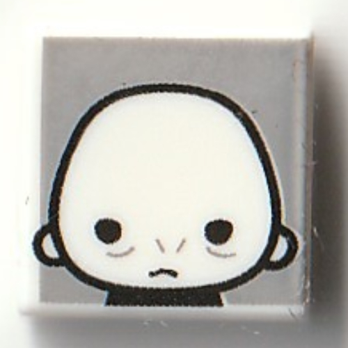 Lego Tile 1 x 1 with Voldemort Print