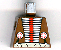 Lego Torso Western Indians Red and White Armor and White Belt Pattern