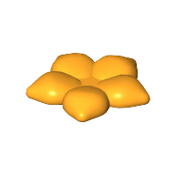 Lego Clikits Icon, Flower 2 x 2 Large, 5 Petals with Pin / Bright Light Orange