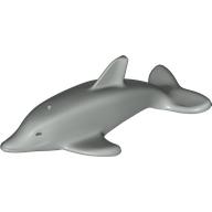Lego Animal, Dolphin (Normal Connection - With Axle Holder) / Light Gray