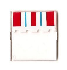 Lego Glass for Window 4 x 4 x 3 Roof with Stripes Blue and Red on Scalloped Shade Pattern (Sticker) - Sets 6349 / 6370 / 6592 / Trans-Clear