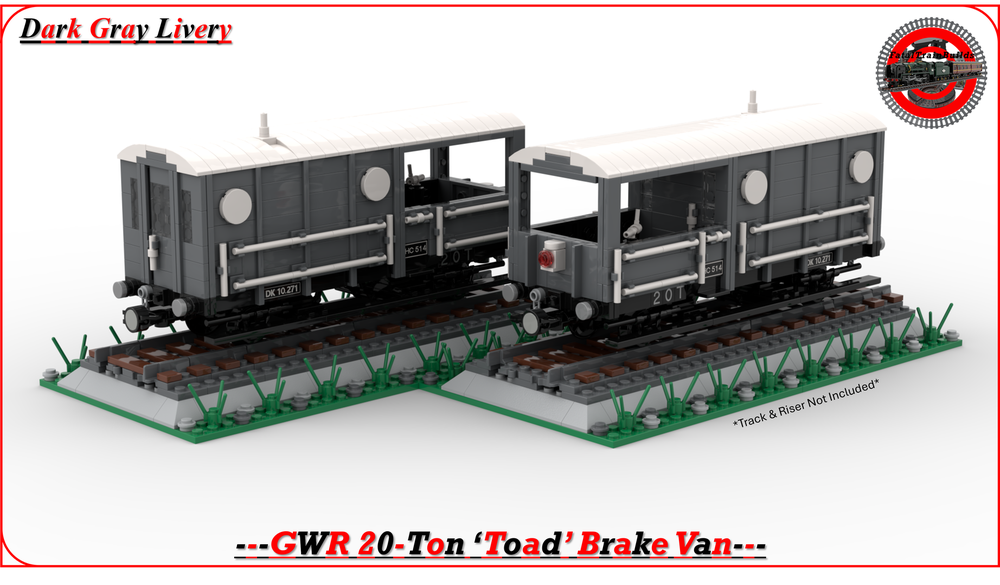 Lego (Dark Gray) GWR 20-Ton 'Toad' Brake Van (8-W)