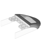 Lego Windscreen 6 x 9 x 1 2/3 with Light Bluish Grey Frame Print / Trans-Clear