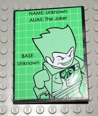 Lego Slope 10 6 x 8 with Batman Joker Pattern (Sticker) - Set 7783