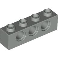 Lego Technic Brick 1 x 4 [3 Pin Holes] / Light Gray