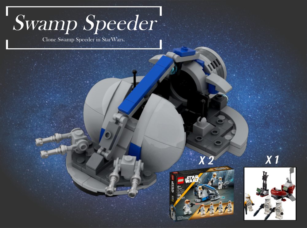 Lego 332nd (501st) Clone Swamp Speeder (75359-1)