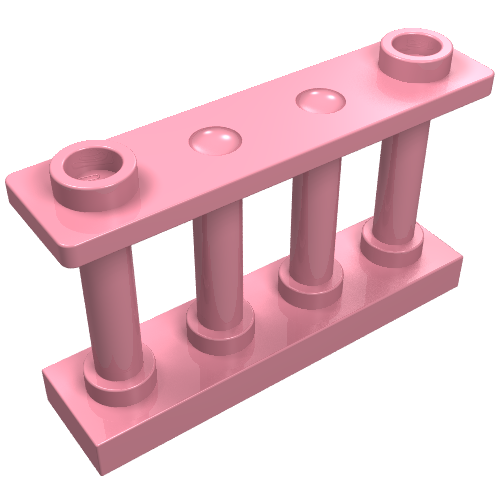Lego Fence Spindled 1 x 4 x 2 [2 Top Studs] / Pink