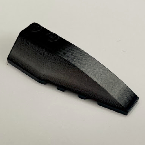 Lego Brick Wedged, Curved 6 x 2 Right with Silver Windscreen Print / Black