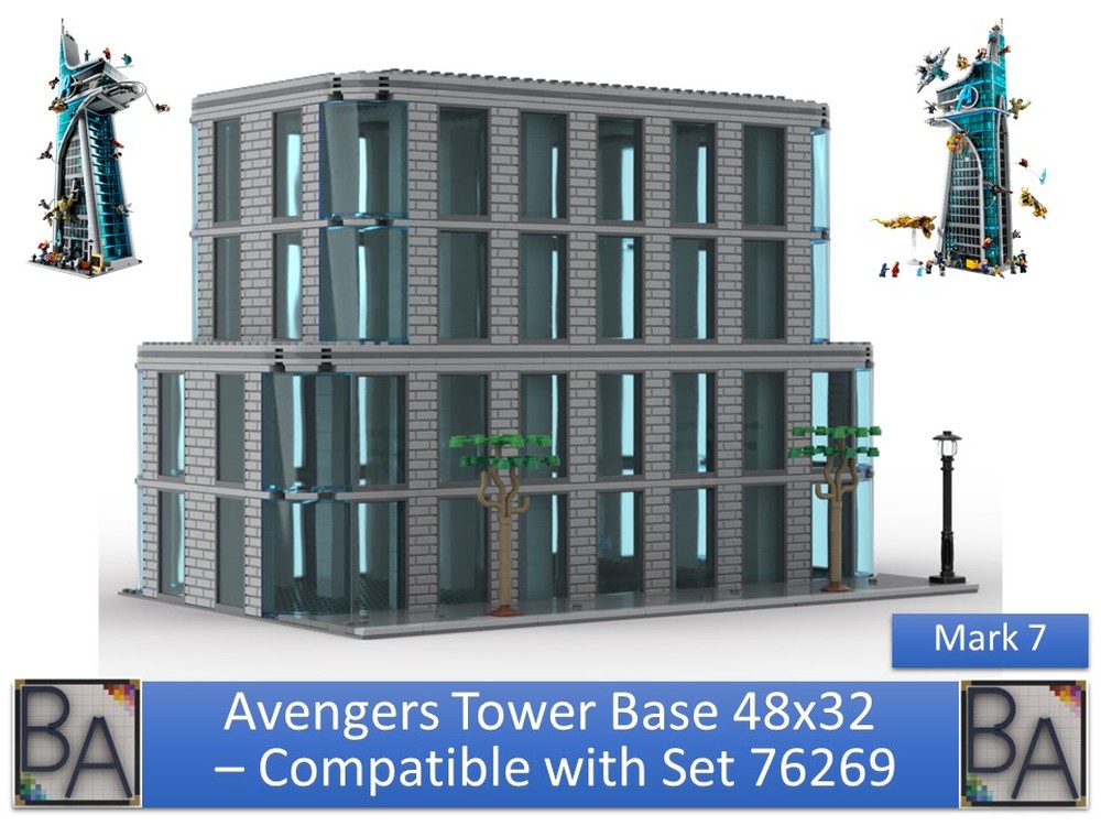 Lego Avengers Tower Base 48x32 - Compatible with Set 76269 (Mark 7)