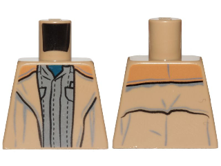 Lego Torso SW Coat and Dark Bluish Gray Shirt Pattern (Tobias Beckett) / Dark Tan