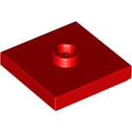 Lego Plate Special 2 x 2 with Groove and Center Stud (Jumper) / Red