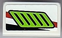 Lego Slope 30 1 x 2 x 2/3 with Lime Air Intake Pattern Model Right (Sticker) - Set 8899