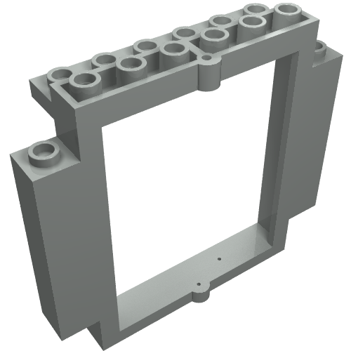 Lego Door Frame 2 x 8 x 6 Swivel with Bottom Notches / Light Gray