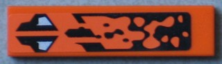 Lego Tile 1 x 4 with Black and Silver Pattern Model Left Side (Sticker) - Set 8112