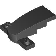 Lego Brick Wedged, Curved 4 x 2 x 1 1/3 with 1 x 4 Base [Plain] / Black