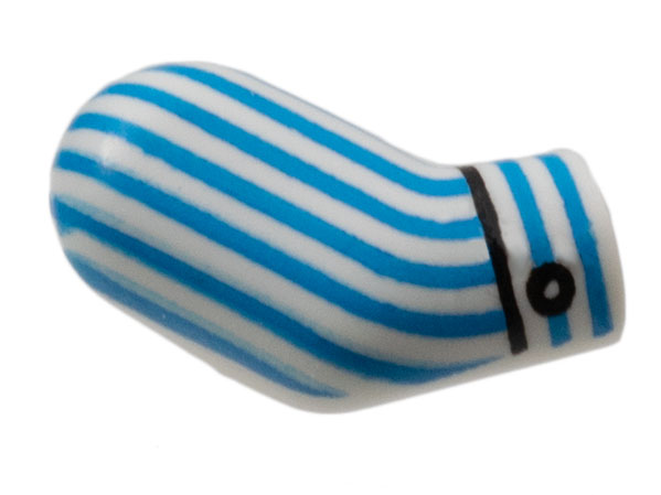 Lego Arm, Right with Blue Pinstripes, Cuff Pattern / White