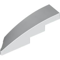 Lego Brick Wedged, Curved 1 x 4 with Stud Notch Right / White