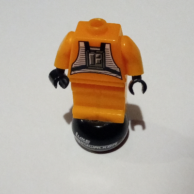 Lego Pen Bead, Minifigure Body with Round Orb Bead with 'Luke Skywalker', X-wing Pilot Suit with Orange Hips Print / Orange