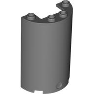 Lego Cylinder Half 2 x 4 x 5 with 1 x 2 cutout / Dark Bluish Gray