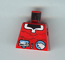 Lego Torso Arctic Logo Small and Polar Bear Pattern / Red