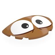 Lego Brick Round 3 x 6 Half Circle with White Eyes, Black Pupils Print / Medium Nougat