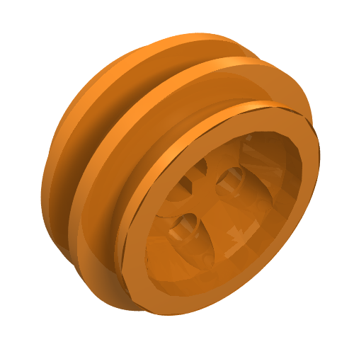 Lego Wheel Rim 24 x 14 VR with Center Axle Hole / Orange