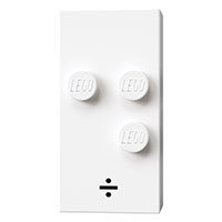 Lego Braille Brick 2 x 4 with 3 Studs ⠲ and '÷' Print