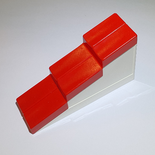 Lego Duplo Roof-piece Slope 17° 2 x 6 Stepped with Red Shingles