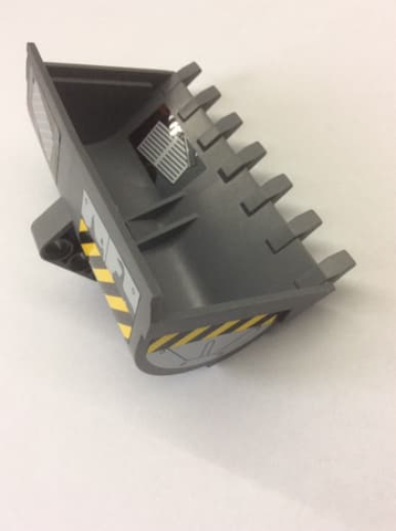 Lego Technic Digger Bucket 7 x 10 with Yellow and Black Stripes, Chequerplate and Dirt Pattern (Stickers) - set 70915