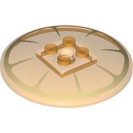 Lego Dish 6 x 6 Inverted (Radar) with Orange Slice Print / Trans-Orange