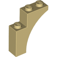 Lego Brick Arch 1 x 3 x 3 [Gothic] / Tan