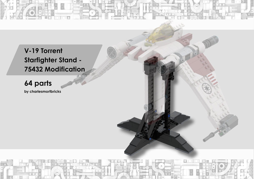 Lego V-19 Torrent Starfighter Stand - for set 75432