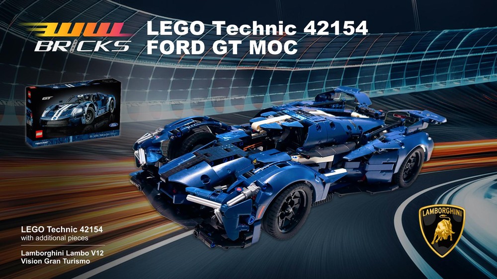 Lego Lamborghini V12 GT - LEGO Technic 42154 Ford GT with additional pieces